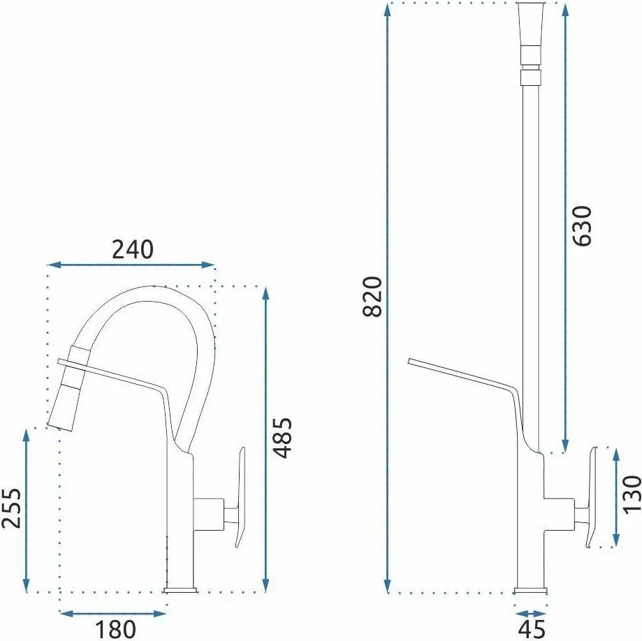 Baterie bucatarie Rea Castor crom periat