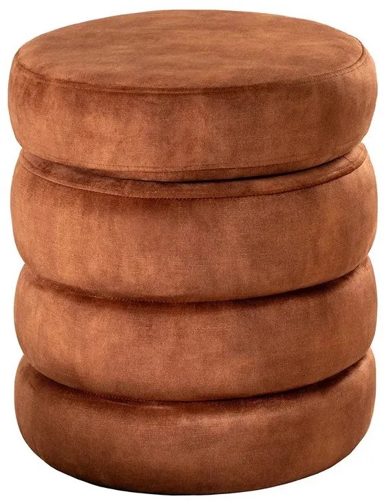 Taburete cu spatiu de depozitare, Catifea Maro ruginiu, VOQUE 50cm