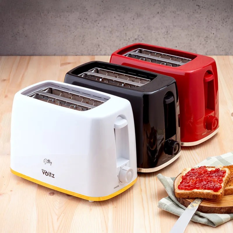 Prajitor de paine Oliver Voltz Daisy OV51440W, 700W, 2 felii, 6 trepte, Tava firimituri detasabila, Negru