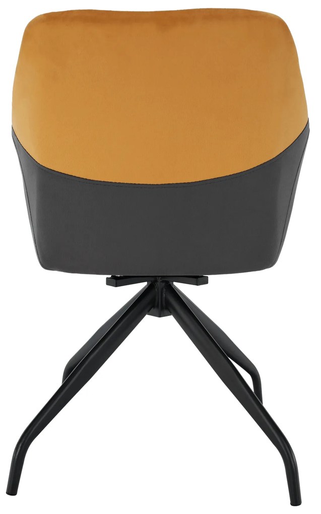 Scaun pivotant, gri, ţesătură de catifea camel / negru, RATOKO