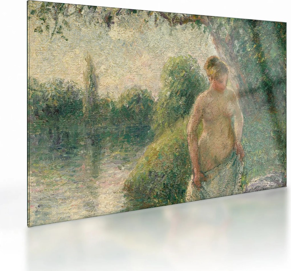 Tablou pe sticlă - Camille Pissarro, The Bather, reproducere (70x50 cm)