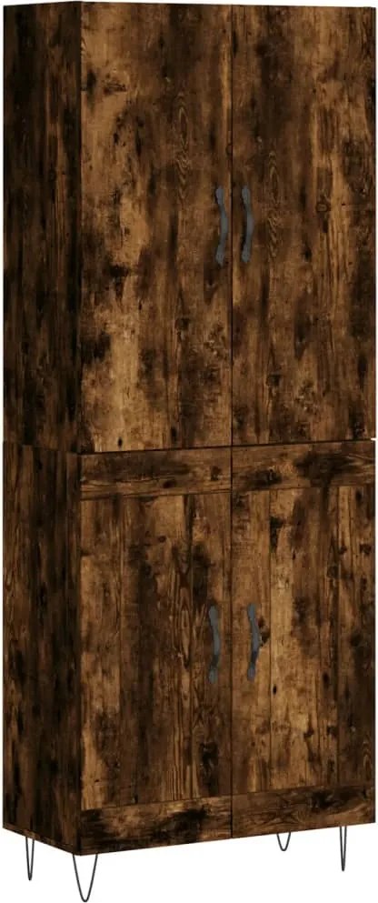 vidaXL Dulap înalt, stejar fumuriu, 69,5x34x180, lemn compozit