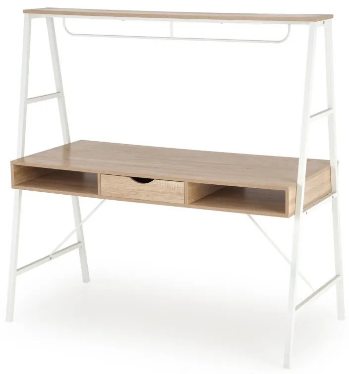 Masa de birou B48 stejar sonoma/alb L139 cm