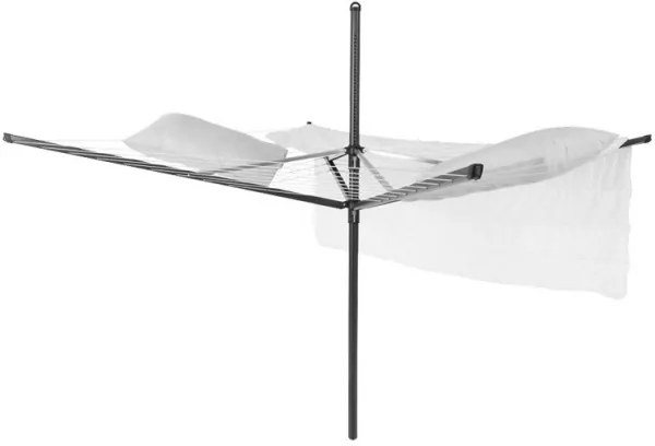 Uscator de rufe pentru exterior Brabantia Lift-O-Matic 1003467, 50 m, Inaltime reglabilă, Baza pentru betonare, Husa, Geanta clesti, Rezistent la coroziune, Negru