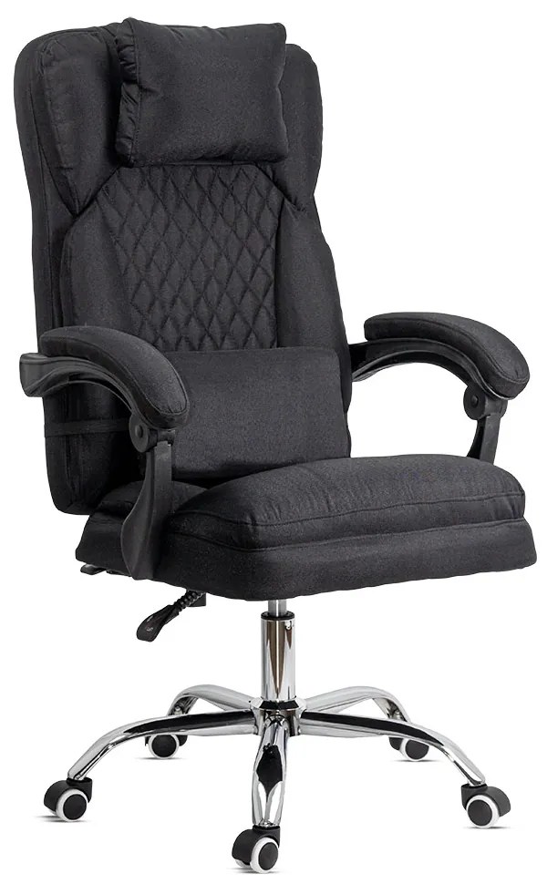 Scaun de birou cu pernă lombară cu masaj din stofă OFF 936 negru