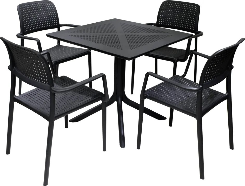Scaun stivuibil, negru, DENTON NEW