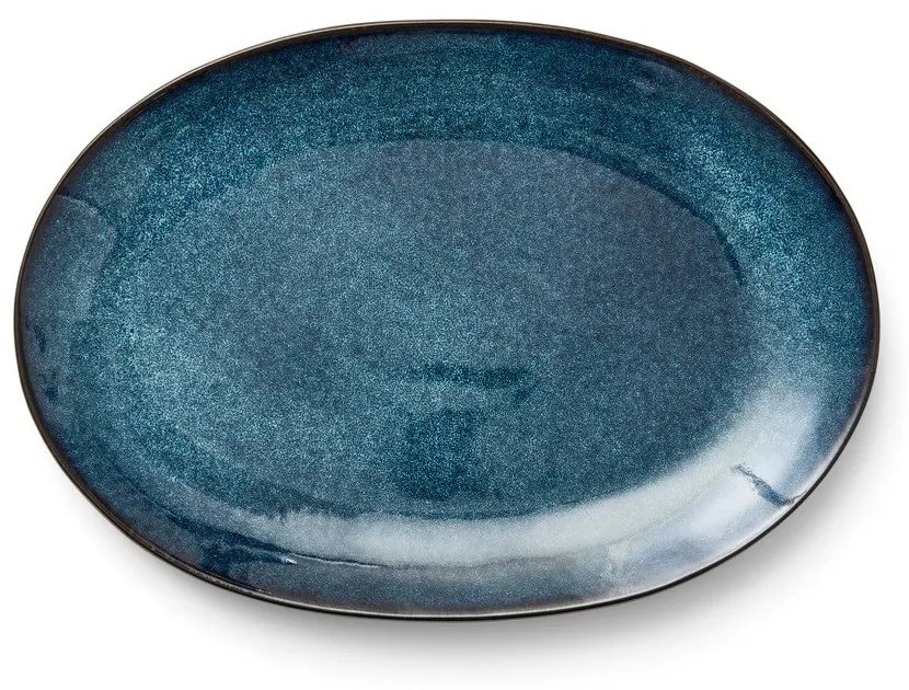 Farfurie neagră/albastră din gresie Gastro Dark Blue/Black – Bitz