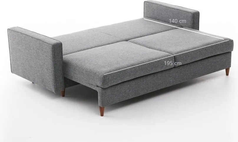 Canapea gri închis extensibilă 210 cm Eva – Balcab Home