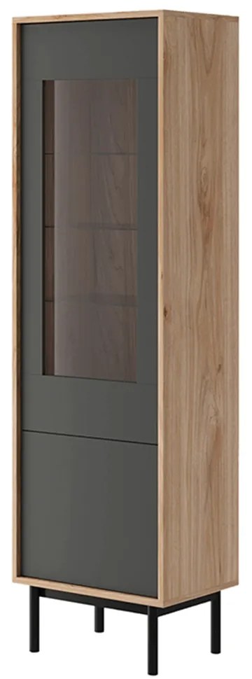 Vitrină, stejar jaskson hickory/grafit, BERGEN BWT54