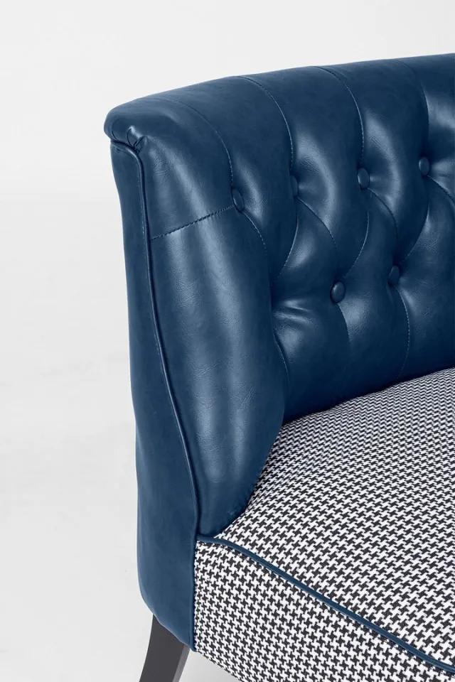 Canapea albastra/gri din piele ecologica si textil cu 2 locuri, Batilda Scuro Bizzotto