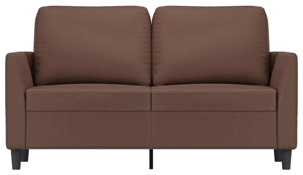 Canapea cu 2 locuri, maro, 120 cm, piele ecologica Maro, 140 x 77 x 80 cm