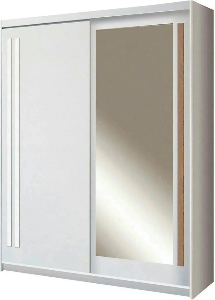 Dulap usi glisante alb EFFECT, PAL melaminat, cu 2 usi, 175x59x215 cm