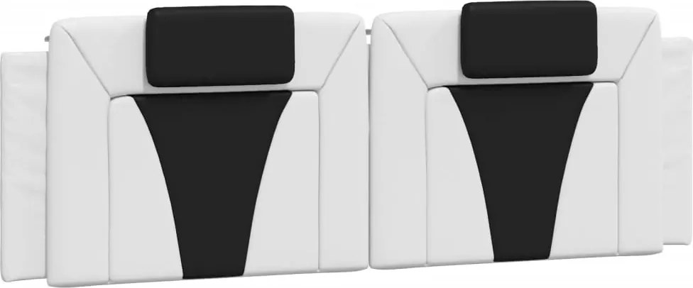 vidaXL Pernă pentru tăblie pat, Viana, alb și negru, 160cm, piele artificială