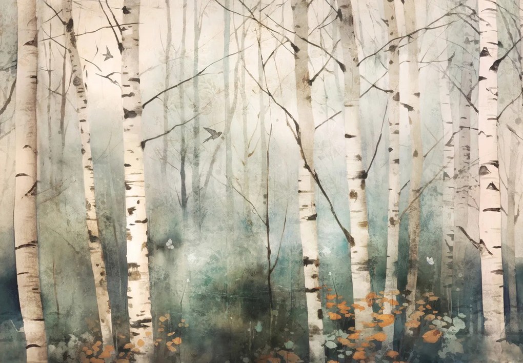 Fototapet - Copaci - pictură (147x102 cm)