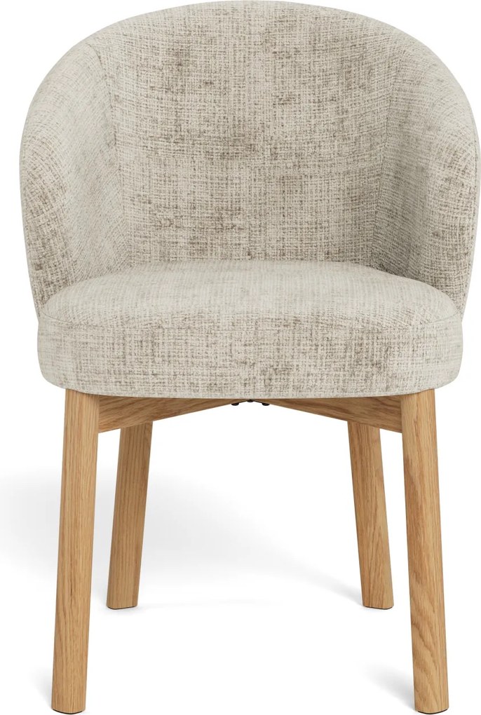 MAZZONI EXPORT DEBORA Bej (țesătură Juto 4)/cadru stejar vopsit - SCAUN DE LEMN ADÂNC PENTRU LIVING SUFRAGERIE BIROU RETRO