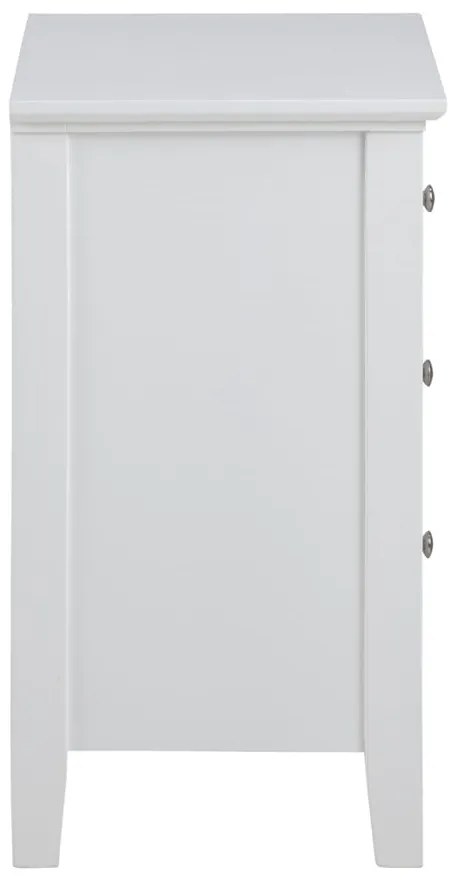 Noptieră cu 3 sertare Actona Linnea, alb