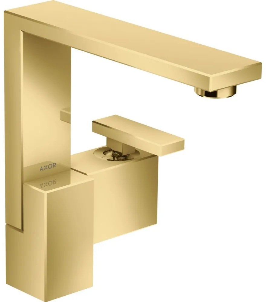 Baterie lavoar baie auriu lucios cu ventil click-clack, Hansgrohe Axor Edge 190 Auriu lucios