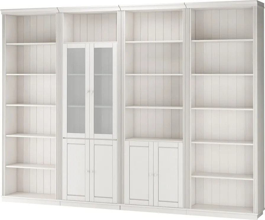 Bibliotecă albă din lemn de pin 296x223 cm Anita – Støraa