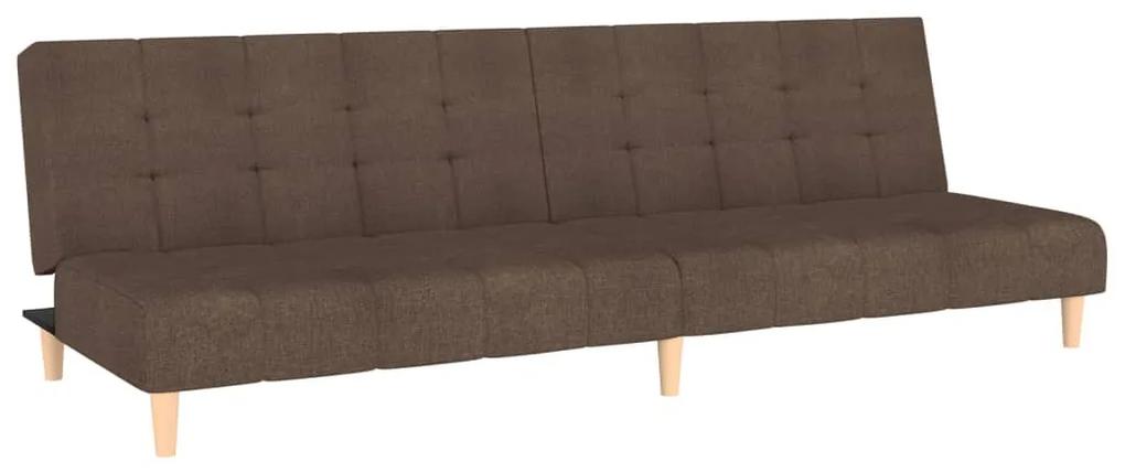 Canapea extensibila cu 2 locuri si taburet, gri taupe, textil Gri taupe, Cu suport de picioare