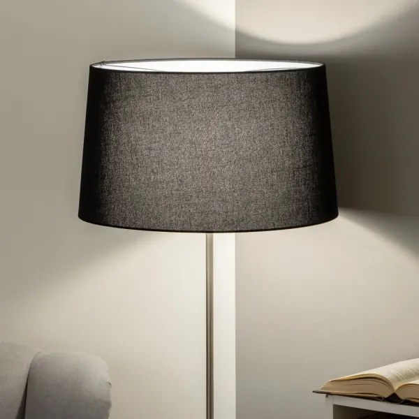 Brilagi - Lampă de podea LED CERIA 1xE27/40W/230V Ø 45 cm negru/crom mat