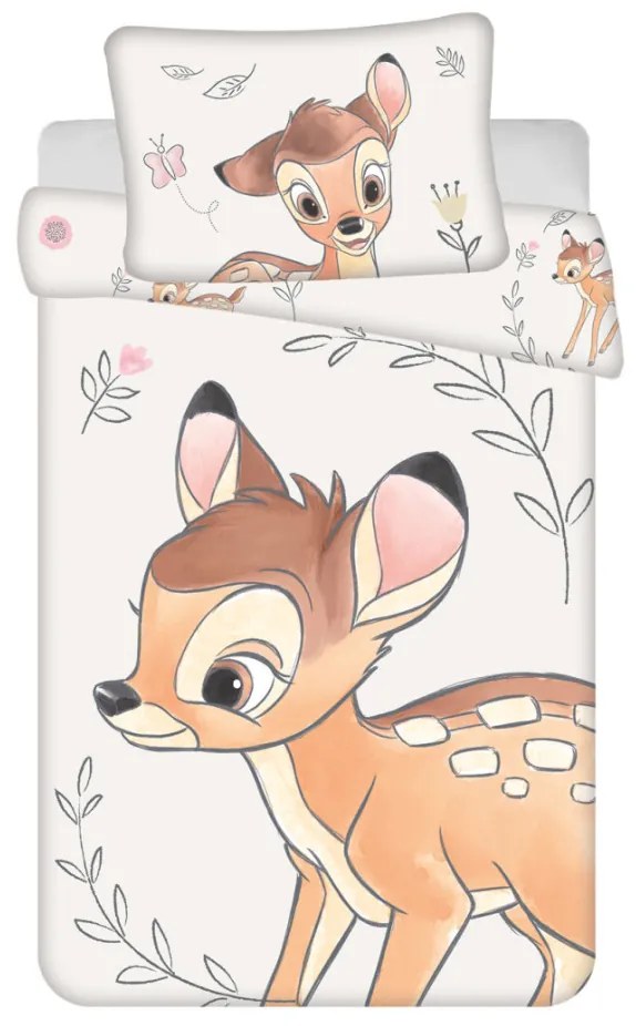 Disney Bambi Beige lenjerie de pat pentru copii 100×135cm, 40×60 cm