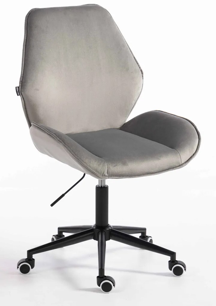 HR350K Scaun Gray din Catifea Bază Neagră