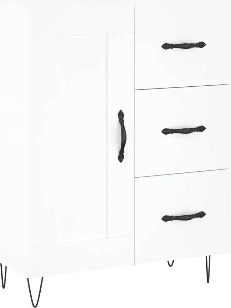 vidaXL Servantă, alb, 69,5x34x90 cm, lemn compozit