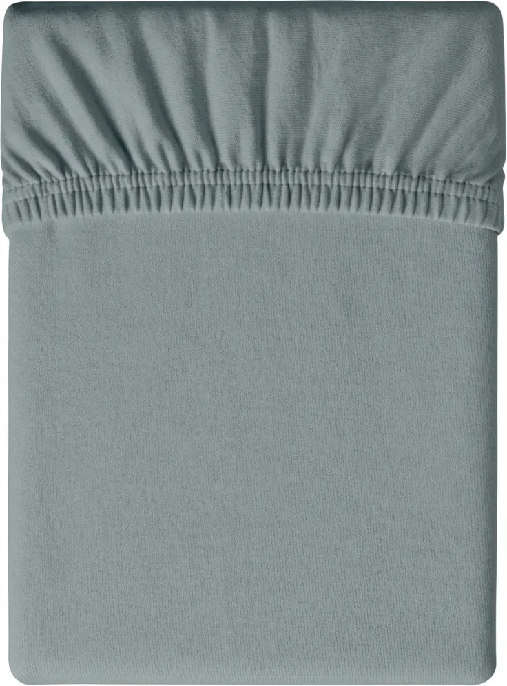 Cearsaf Jersey cu elastic 180x200 cm verde-albastru