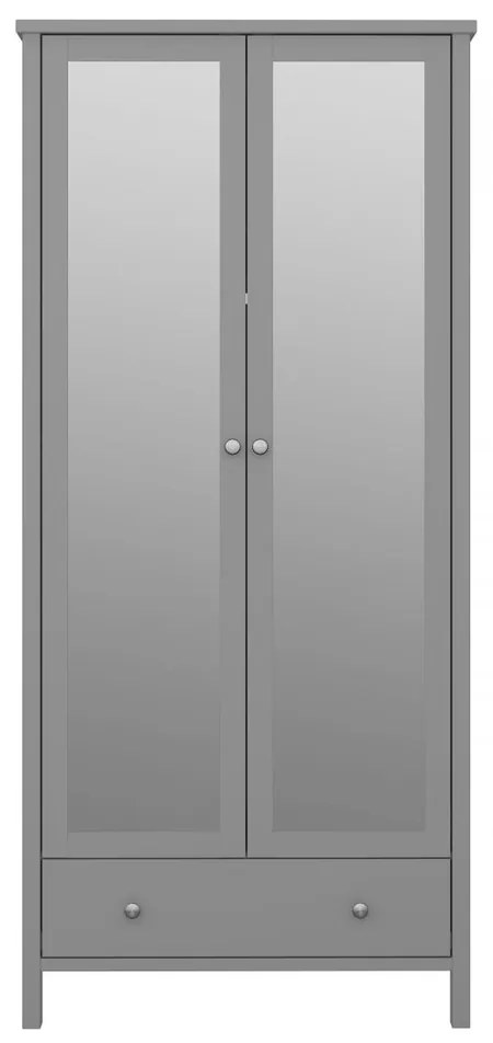 Dulap pentru haine Tuan II cu o oglindă, gri