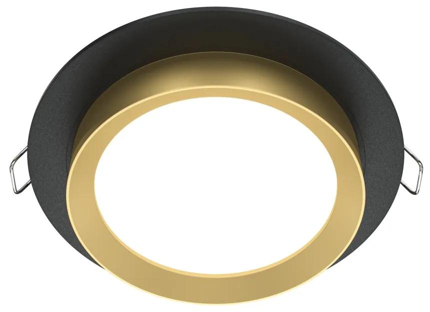 Spot incastrabil design tehnic Loop negru, auriu