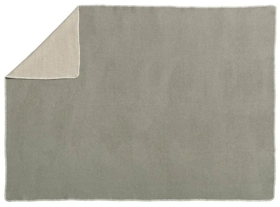 Pătură gri/bej din amestesc de lână 140x200 cm Ylva Dark Linen – Pappelina
