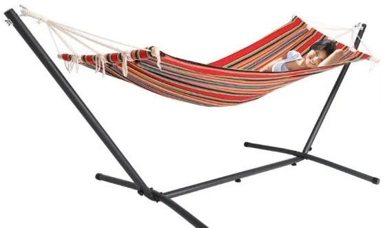 Deuba Hamac cu cadru metalic 200 x 80 cm - rosu