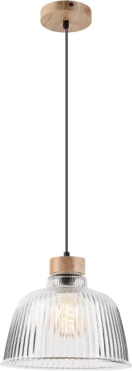 Lampă suspendată cu cablu ASTA 1x E27/60W/230V Ø 28 cm, stejar