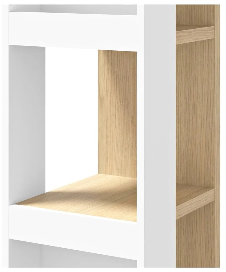 Bibliotecă albă/cu aspect de lemn de stejar 40x114 cm Ella - TemaHome