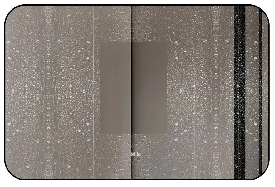 🪞 Oglindă LED cu Touch și Funcție Dezaburire – Ramă Negru, 120x80 cm, Model J187-12080 Smack
