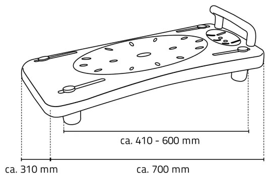 Ridder - Scaun pentru cadă cu mâner 31x70 cm alb