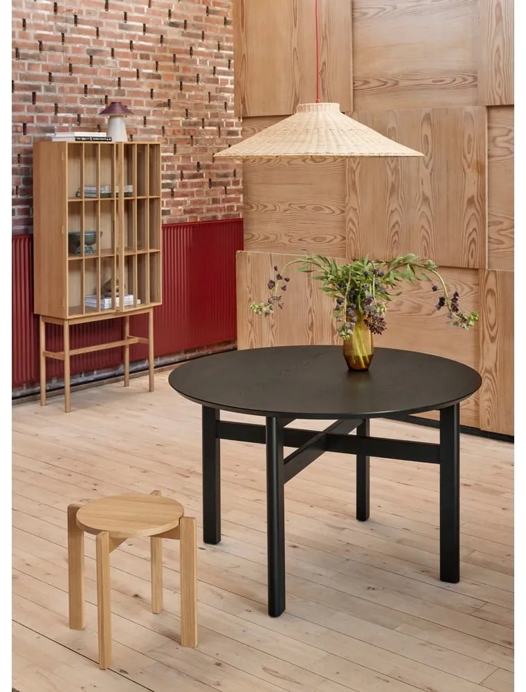 Masă de dining neagră rotundă ø 140 cm Fjord – Hübsch