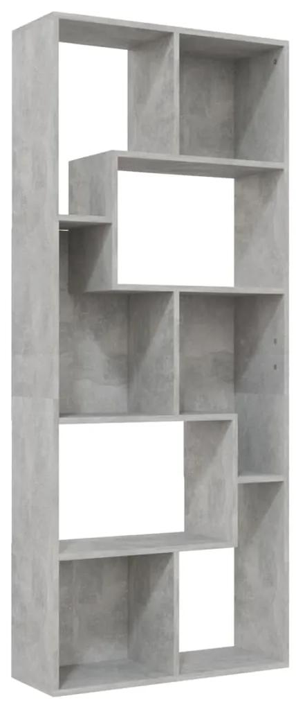 801881 vidaXL Bibliotecă, gri beton, 67x24x161 cm, PAL