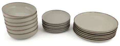 Set de veselă, 18 piese, din porțelan, verde