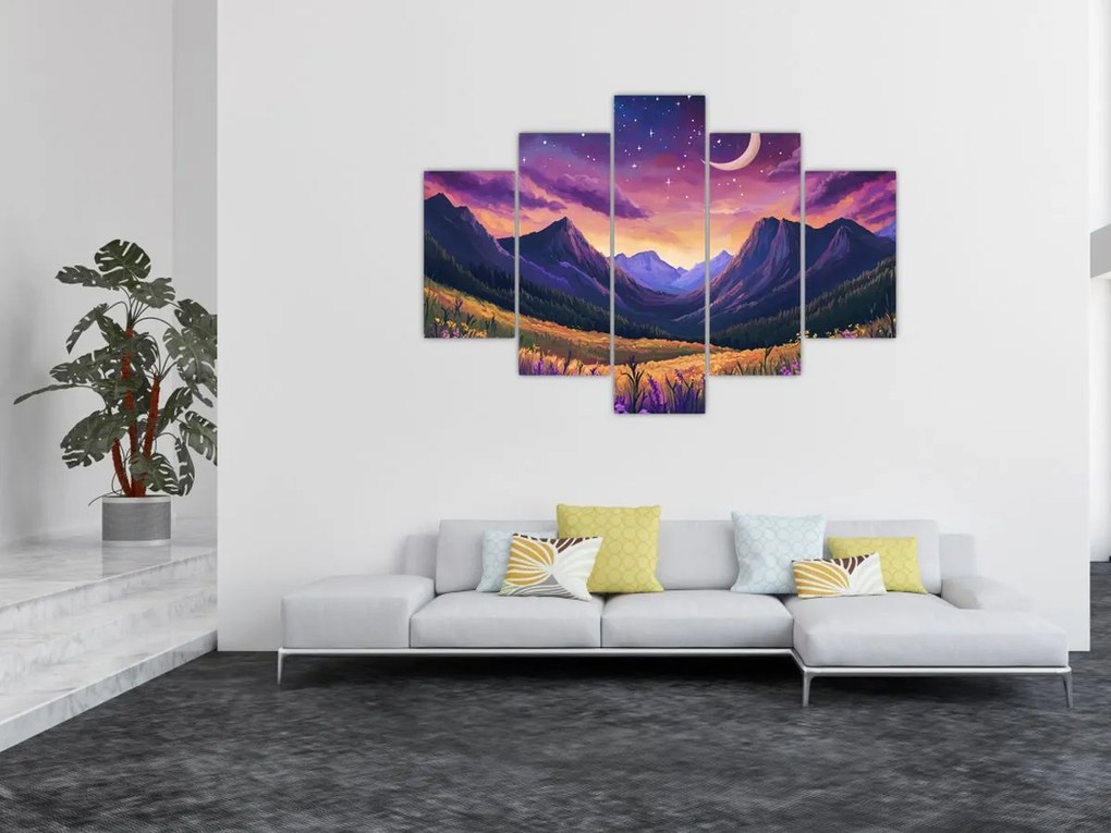 Tablou - Peisaj violet (150x105 cm)