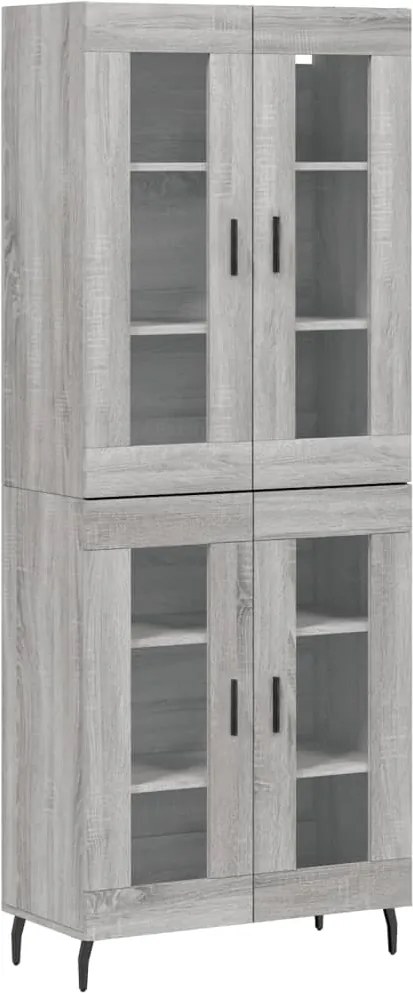 vidaXL Dulap înalt, gri sonoma, 69,5x34x180 cm, lemn compozit