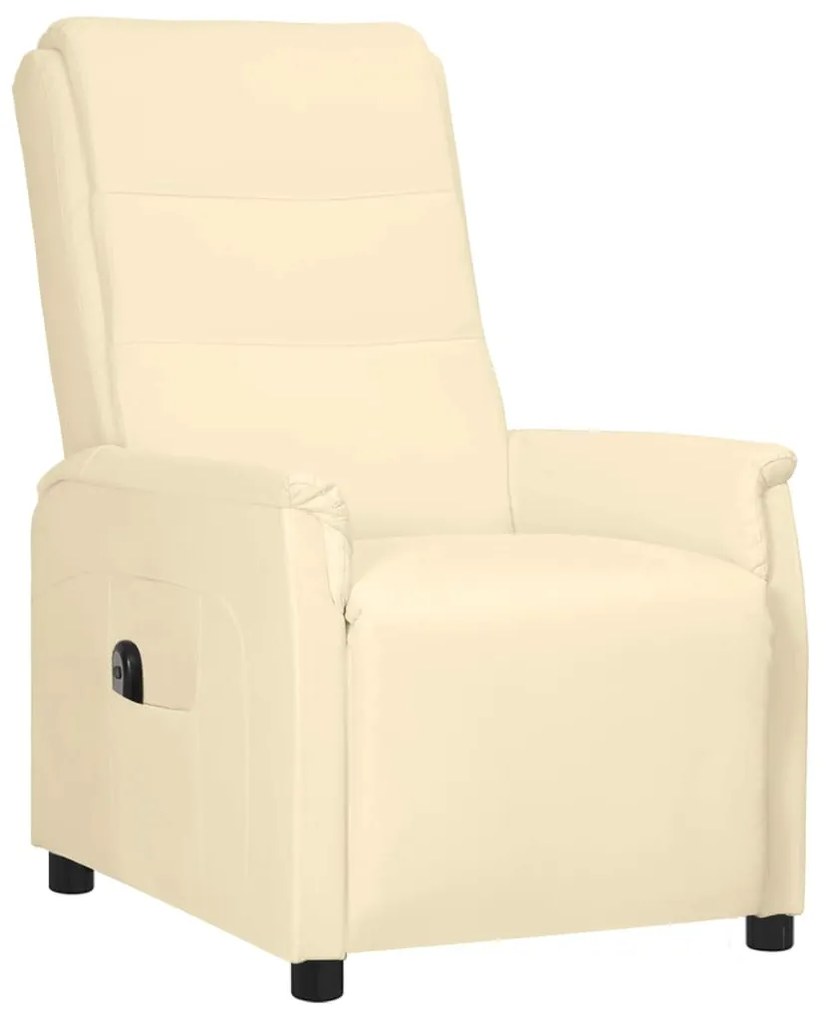 3098599 vidaXL Fotoliu rabatabil electric, crem, piele ecologică