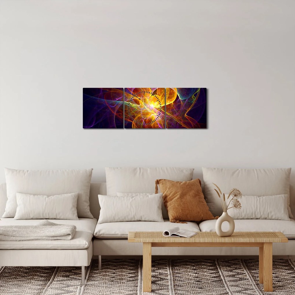 Tablou abstract (cu ceas) (90x30 cm)