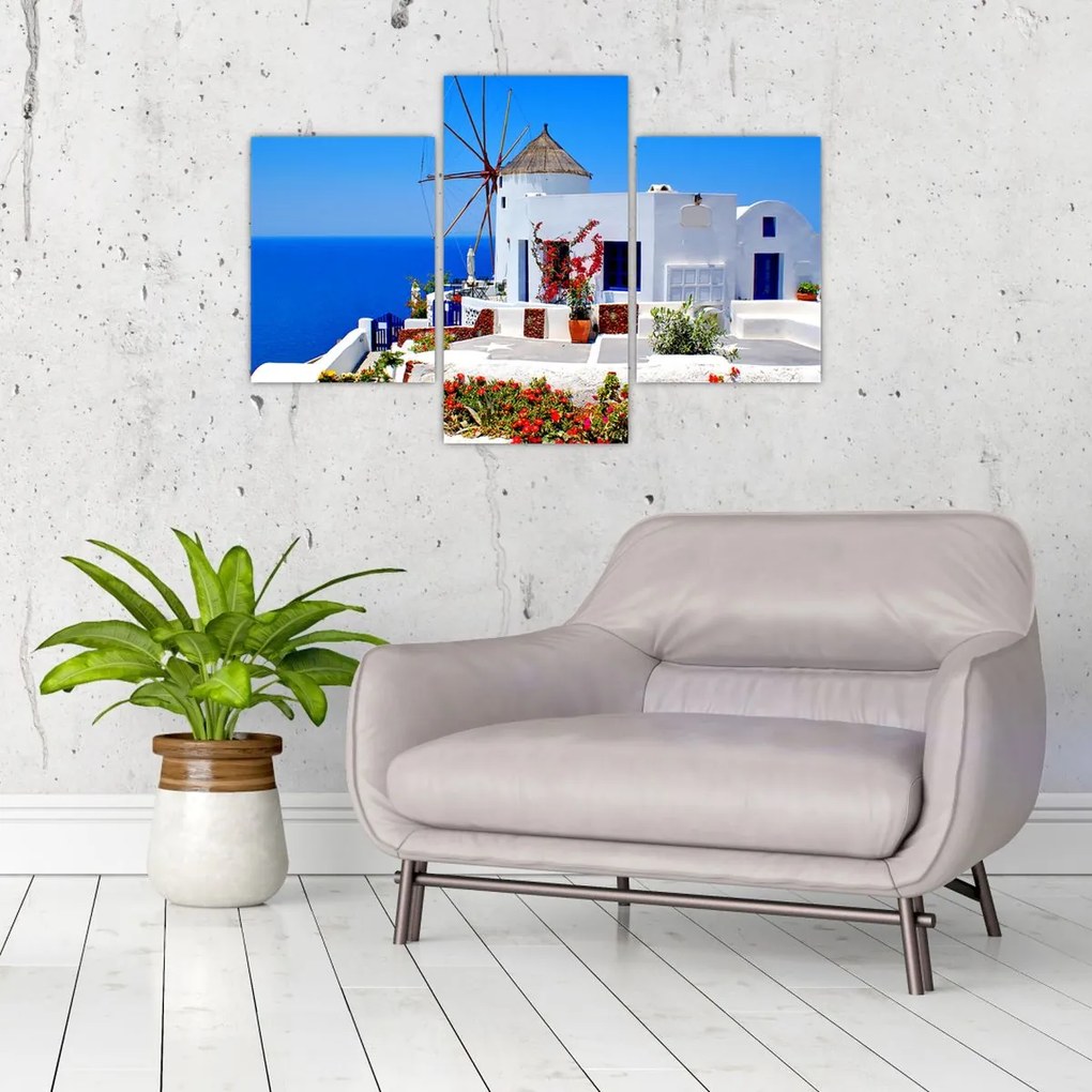 Tablou - Casă mică în Grecia (90x60 cm)