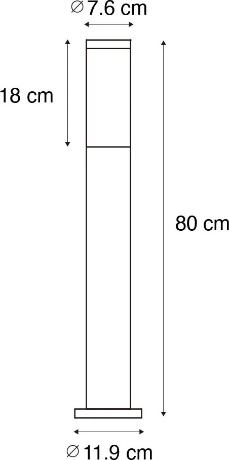 Stâlp de exterior ruginiu maro cu opal 80 cm IP44 - Rox