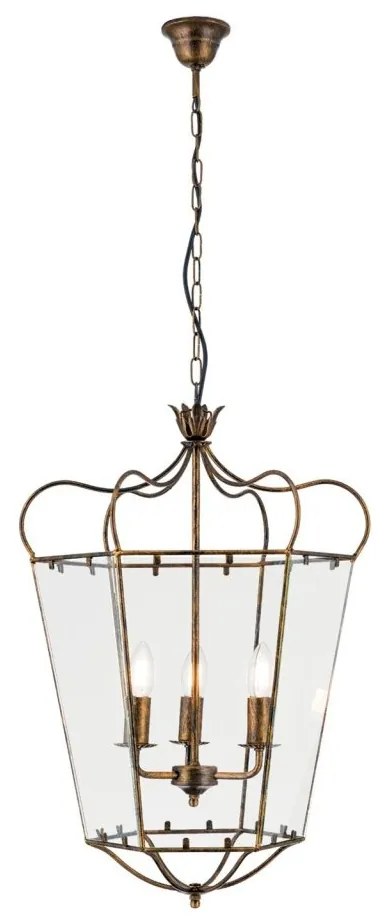 Lustra / Pendul design rustic Manto Latern HL 6-1532/3 Antik-gold OR