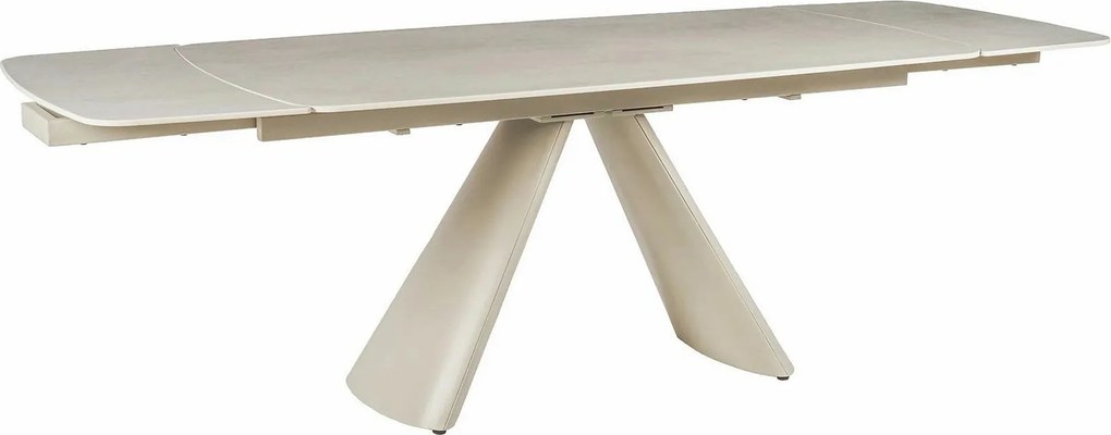 Masa extensibila CORVUS, bej cu efect de piatra travertin, ceramica/me