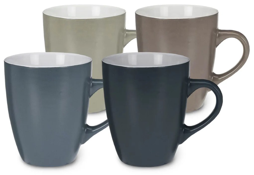 Set 4 piese de căni din ceramică, 340 ml