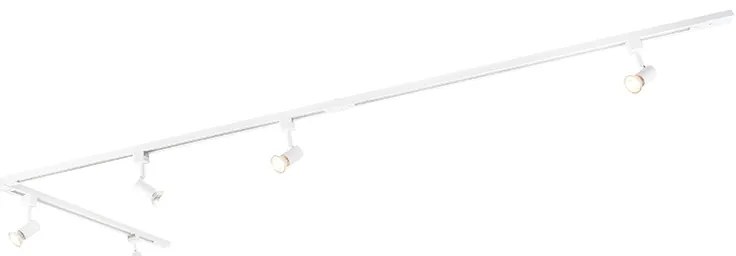 Sistem de șine inteligent alb monofazat 5 lumini inclusiv WiFi GU10 - Jeany