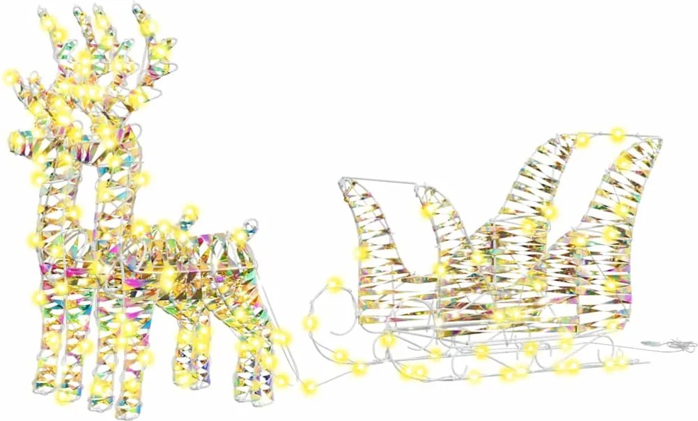 vidaXL Sanie cu ren cu 160 LED Alb cald 30 x 12 x 54,5 cm PET